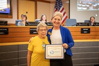 Maddie Nichols with Mayor Wendi Strom