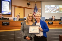 Niki Worthan with Mayor Wendi Strom