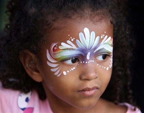 Little girl with face paint