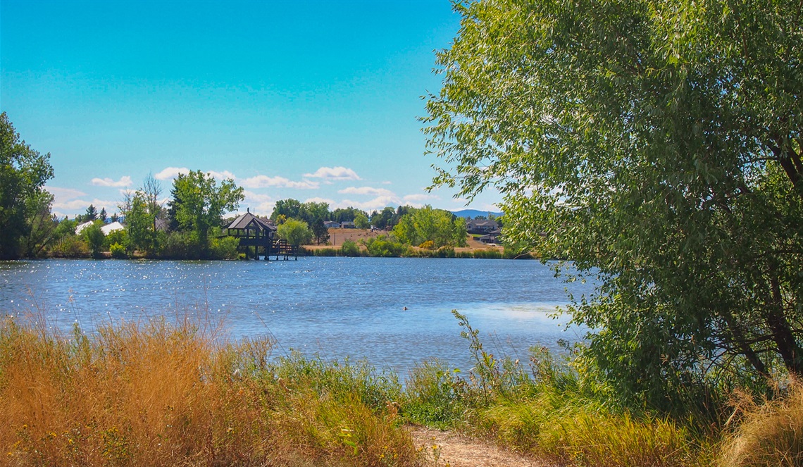 Belmar Park lake and trail.