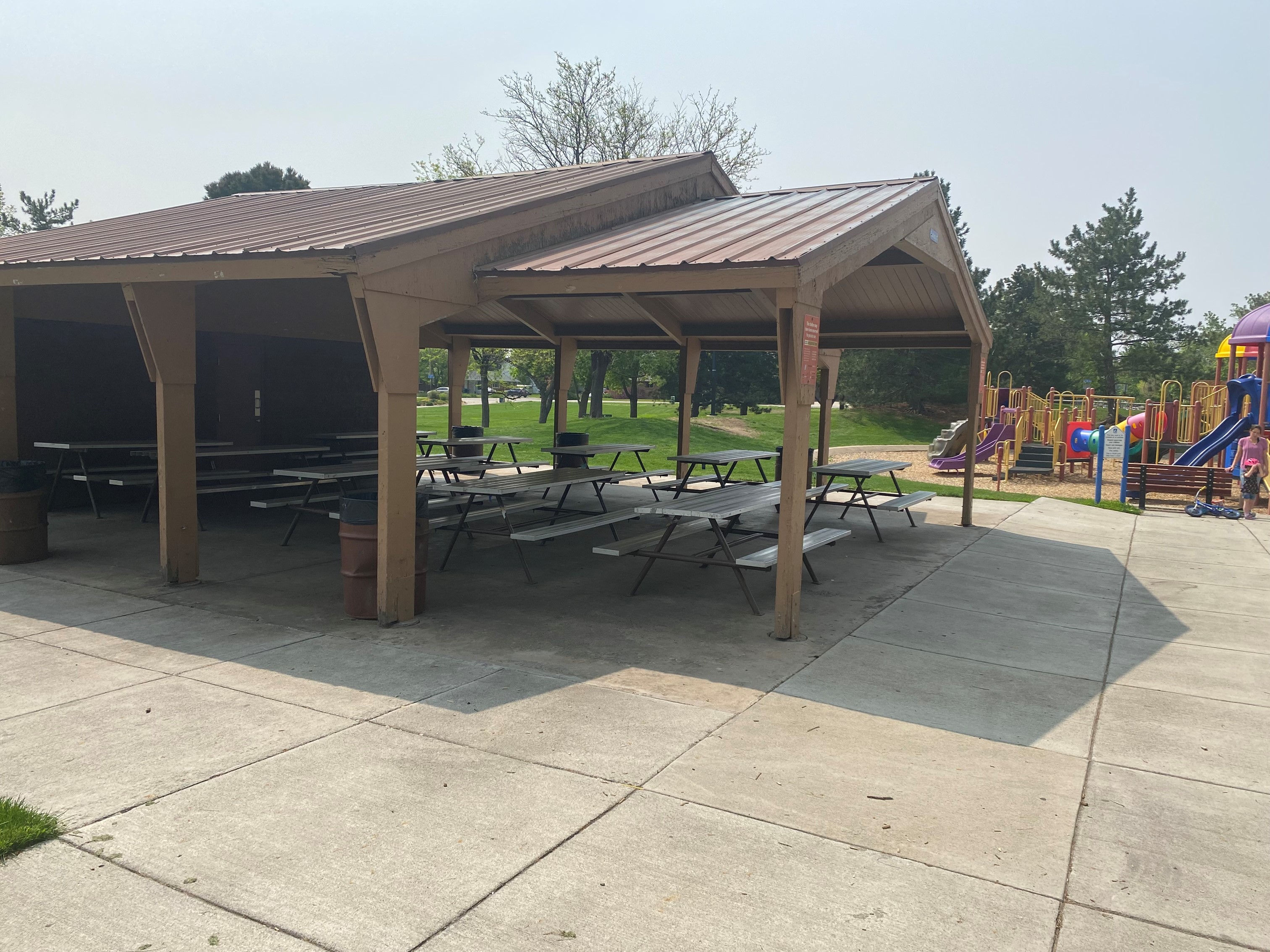 O'Kane Park reservable picnic shelter number one with playground