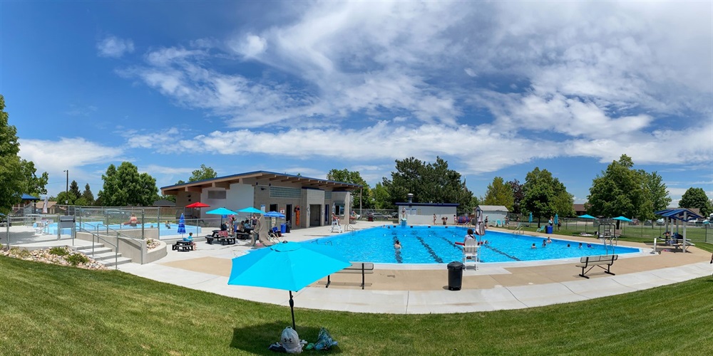 A wide view of the entire pool area.