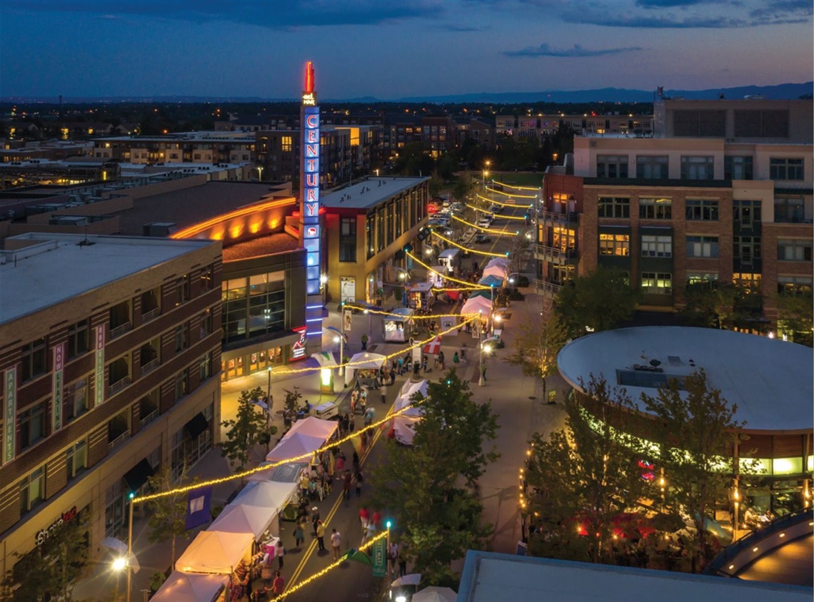 Aerial view of Belmar at night