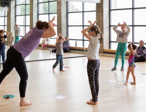 Dancers of all ages and abilities enjoying the vibrations of the music through the floor