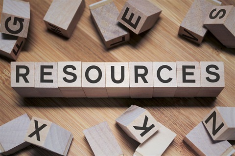 Blocks that say Resources