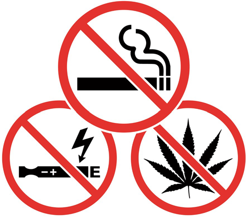 smoke a vapor free area symbols