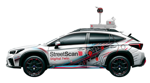 white sedan with StreetScan on the door