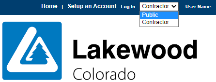 Log In bar with Public option highlighted
