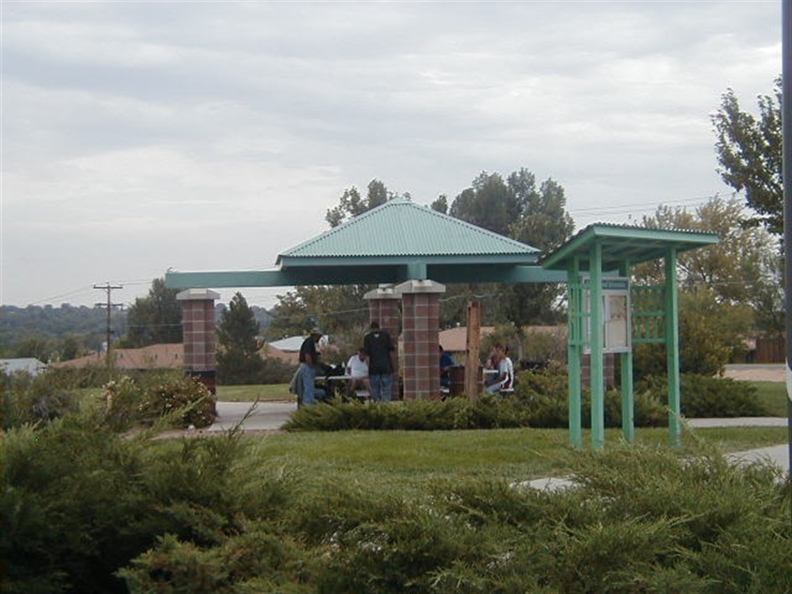 Walker Brand Park picnic shelter and tables