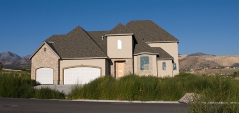 A home with overgrown weeds.