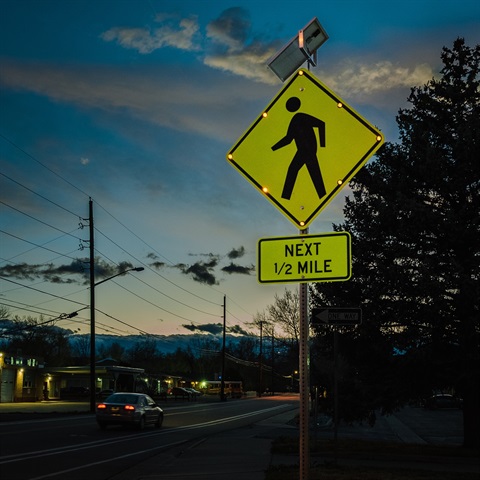 Pedestrian LED embedded sign