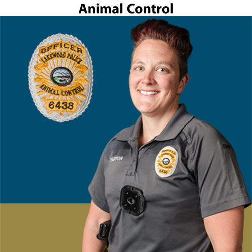 Animal Control Uniform - grey shirt with Lakewood Police Department badge