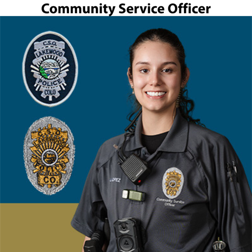 Community Service Officer uniform - dark grey shirt with police department logo